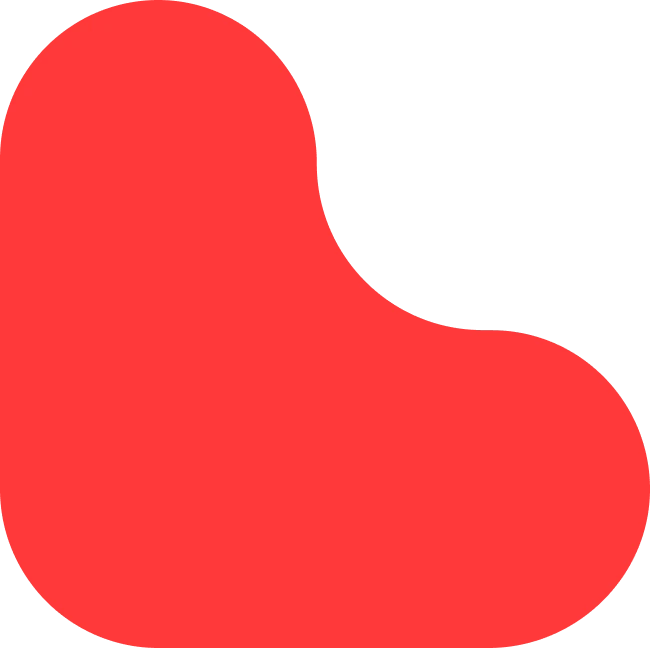 Ein rotes Element mit Rundungen